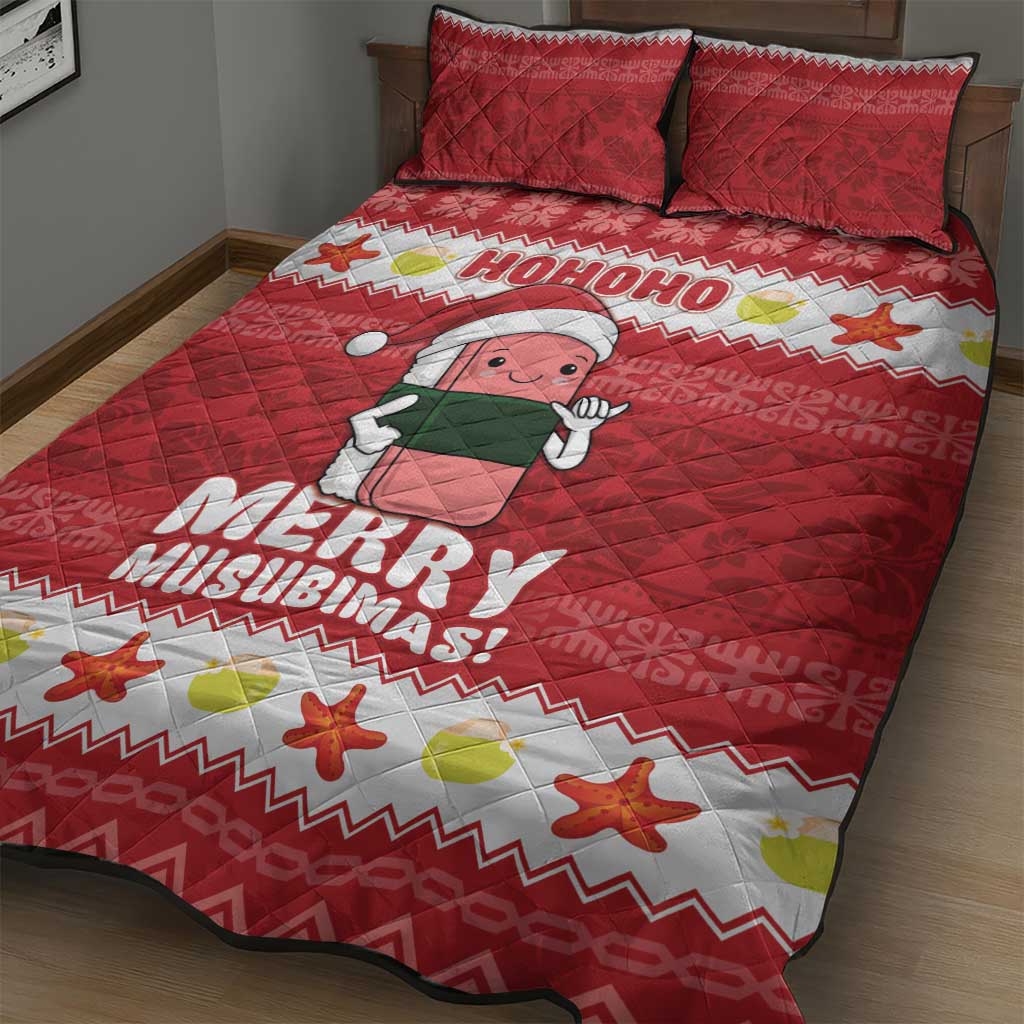 Hawaii Funny Christmas Quilt Bed Set Spam Musubi Santa LT05 - Polynesian Pride
