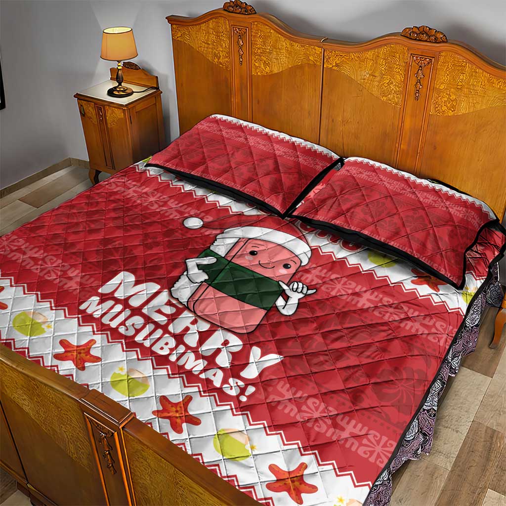 Hawaii Funny Christmas Quilt Bed Set Spam Musubi Santa LT05 - Polynesian Pride