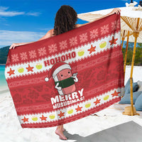 Hawaii Funny Christmas Sarong Spam Musubi Santa LT05 One Size 44 x 66 inches Red - Polynesian Pride