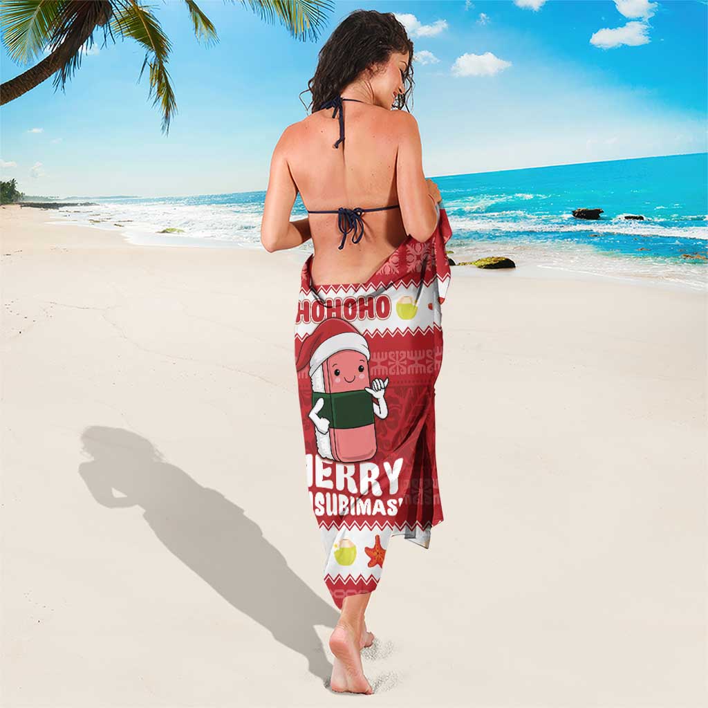 Hawaii Funny Christmas Sarong Spam Musubi Santa LT05 - Polynesian Pride