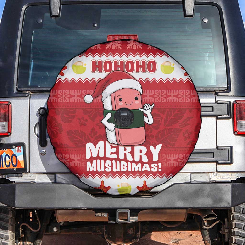 Hawaii Funny Christmas Spare Tire Cover Spam Musubi Santa LT05 Red - Polynesian Pride