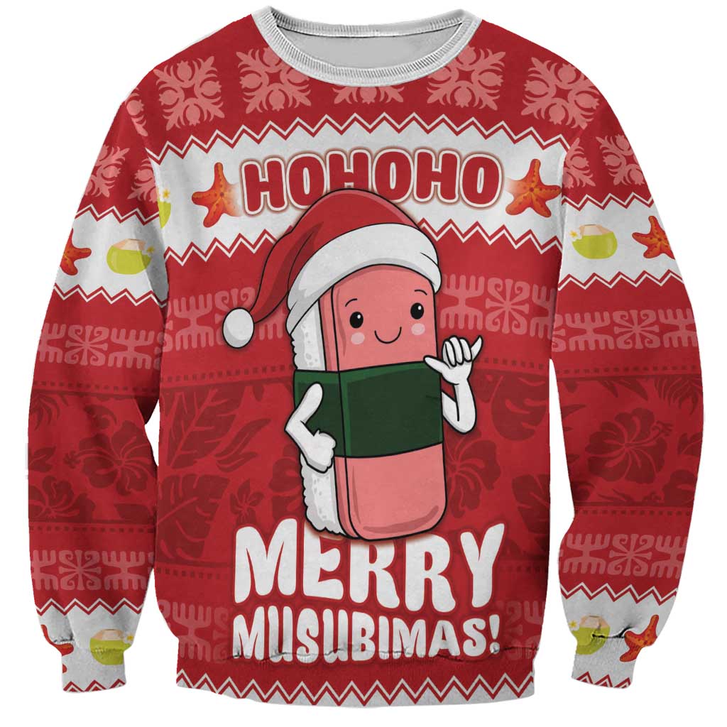 Hawaii Funny Christmas Sweatshirt Spam Musubi Santa LT05 Unisex Red - Polynesian Pride