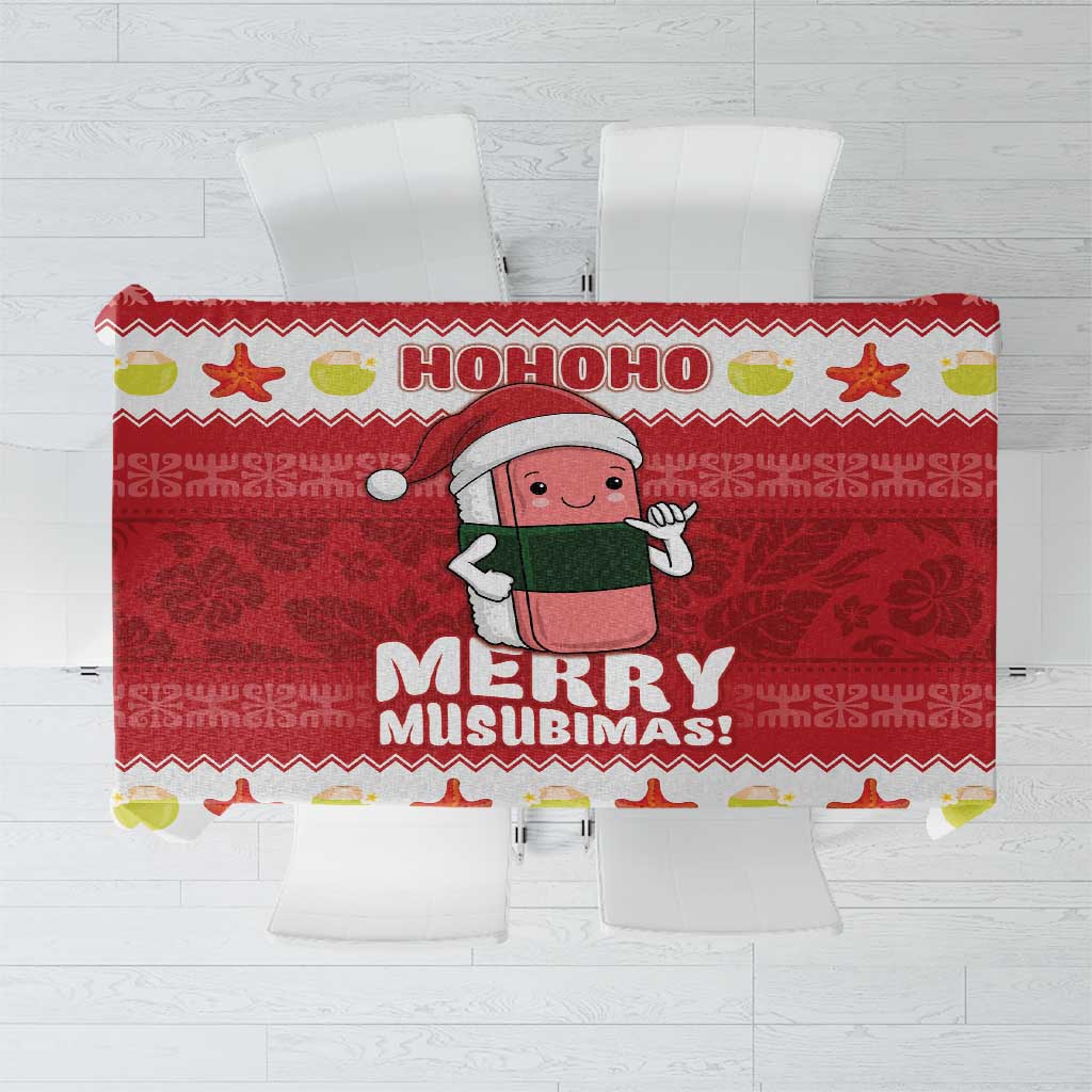 Hawaii Funny Christmas Tablecloth Spam Musubi Santa