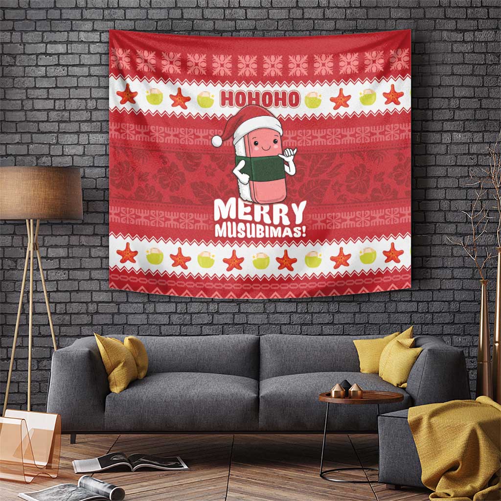 Hawaii Funny Christmas Tapestry Spam Musubi Santa LT05 - Polynesian Pride