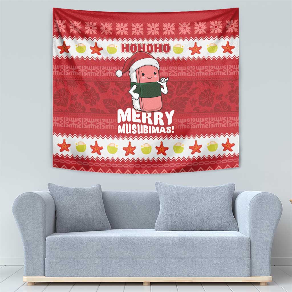 Hawaii Funny Christmas Tapestry Spam Musubi Santa LT05 - Polynesian Pride