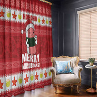 Hawaii Funny Christmas Window Curtain Spam Musubi Santa LT05 - Polynesian Pride