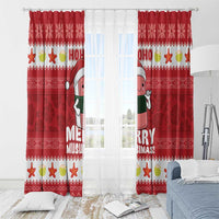 Hawaii Funny Christmas Window Curtain Spam Musubi Santa LT05 - Polynesian Pride