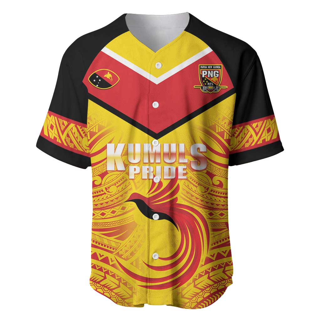 Papua New Guinea Rugby Custom Baseball Jersey Kumul Pride Go Champions LT05 Yellow - Polynesian Pride