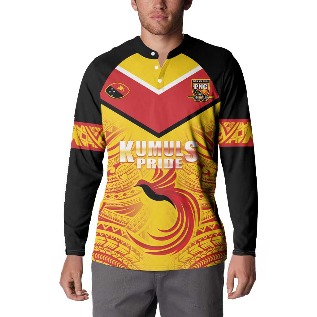 Papua New Guinea Rugby Custom Button Sweatshirt Kumul Pride Go Champions LT05 - Polynesian Pride