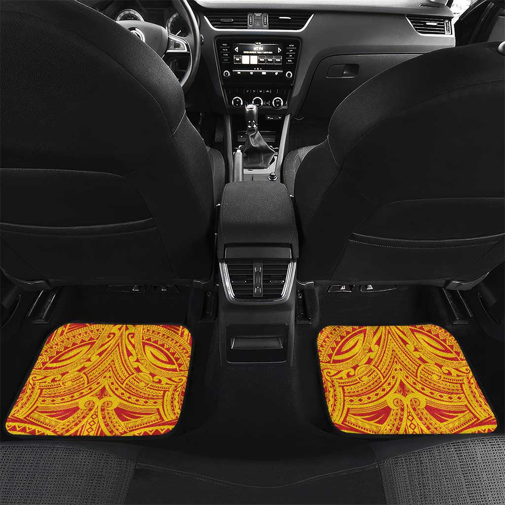 Papua New Guinea Rugby Car Mats Kumul Pride Go Champions LT05 Set 2pcs - Back Yellow - Polynesian Pride