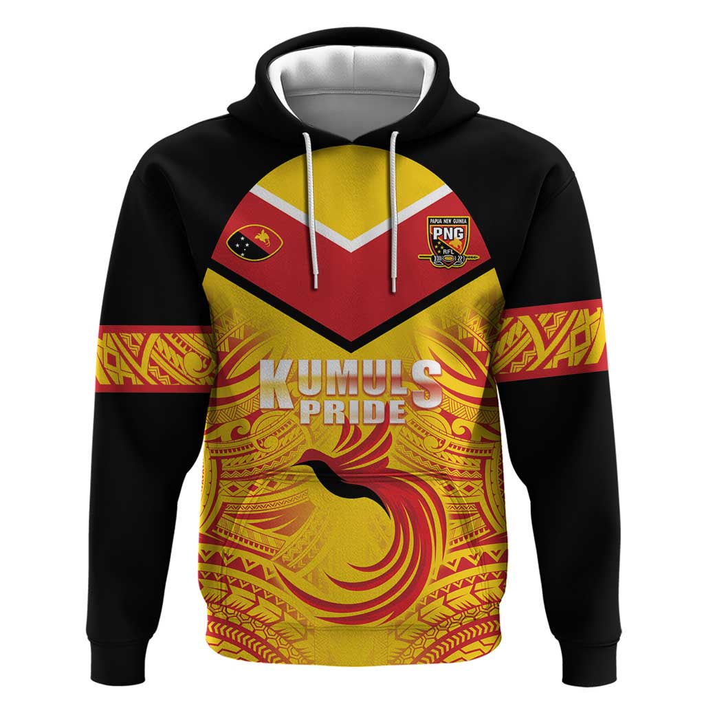 Papua New Guinea Rugby Custom Hoodie Kumul Pride Go Champions LT05 Pullover Hoodie Yellow - Polynesian Pride