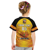 Papua New Guinea Rugby Custom Kid T Shirt Kumul Pride Go Champions LT05 - Polynesian Pride