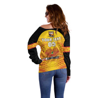 Papua New Guinea Rugby Custom Off Shoulder Sweater Kumul Pride Go Champions LT05 - Polynesian Pride
