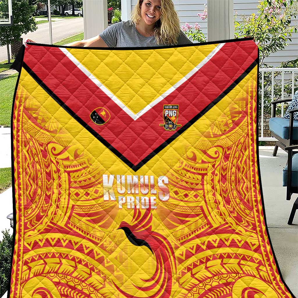 Papua New Guinea Rugby Quilt Kumul Pride Go Champions LT05 Yellow - Polynesian Pride