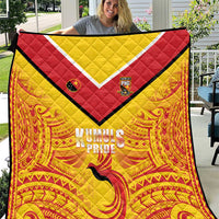 Papua New Guinea Rugby Quilt Kumul Pride Go Champions LT05 Yellow - Polynesian Pride