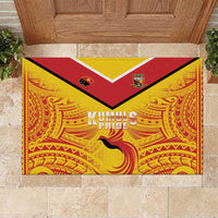Papua New Guinea Rugby Rubber Doormat Kumul Pride Go Champions LT05 Yellow - Polynesian Pride