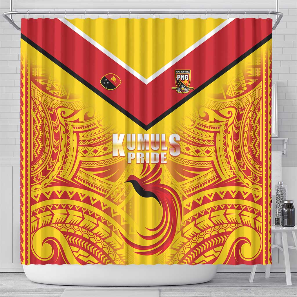 Papua New Guinea Rugby Shower Curtain Kumul Pride Go Champions LT05 - Polynesian Pride