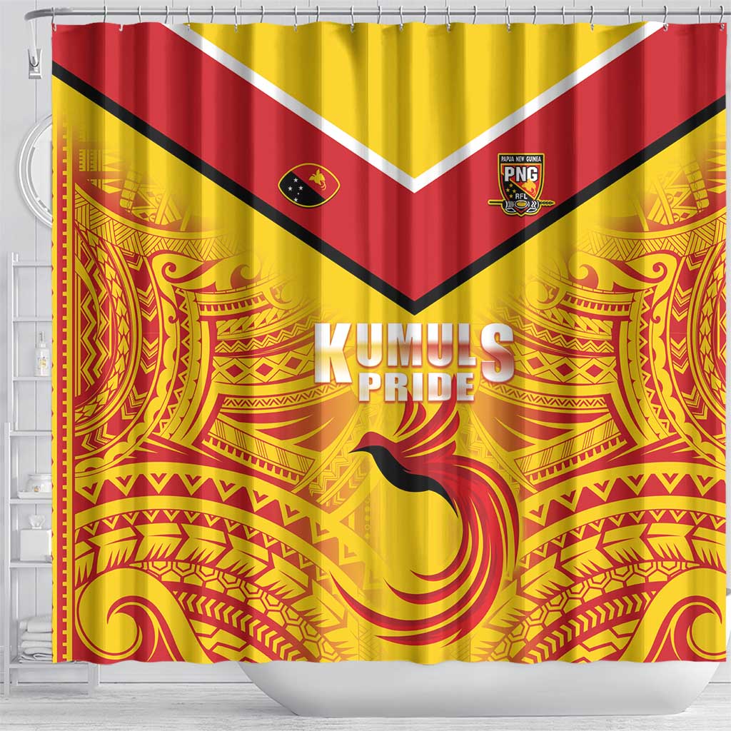 Papua New Guinea Rugby Shower Curtain Kumul Pride Go Champions LT05 - Polynesian Pride