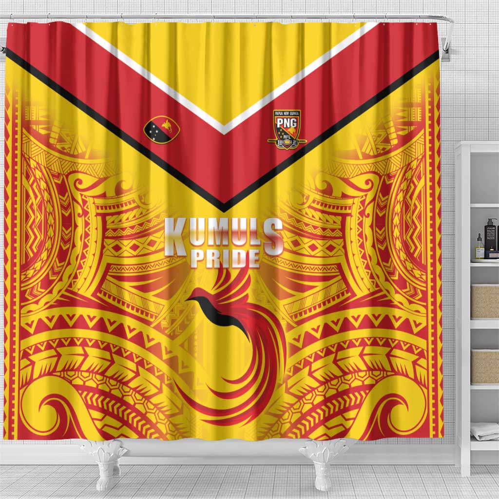 Papua New Guinea Rugby Shower Curtain Kumul Pride Go Champions LT05 - Polynesian Pride
