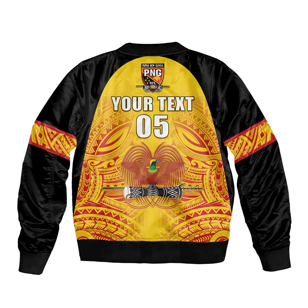 Papua New Guinea Rugby Custom Sleeve Zip Bomber Jacket Kumul Pride Go Champions LT05 - Polynesian Pride