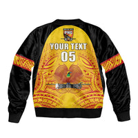 Papua New Guinea Rugby Custom Sleeve Zip Bomber Jacket Kumul Pride Go Champions LT05 - Polynesian Pride