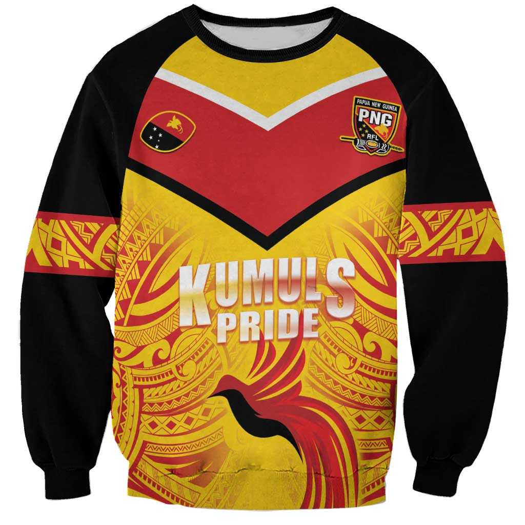 Papua New Guinea Rugby Custom Sweatshirt Kumul Pride Go Champions LT05 Unisex Yellow - Polynesian Pride