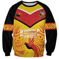 Papua New Guinea Rugby Custom Sweatshirt Kumul Pride Go Champions LT05 Unisex Yellow - Polynesian Pride