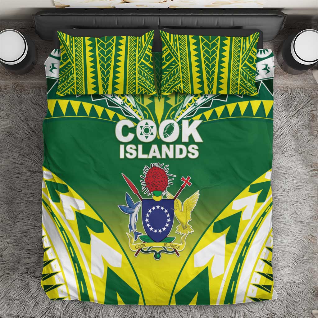 Cook Islands Rugby Bedding Set The Kukis Go Champions LT05 Green - Polynesian Pride