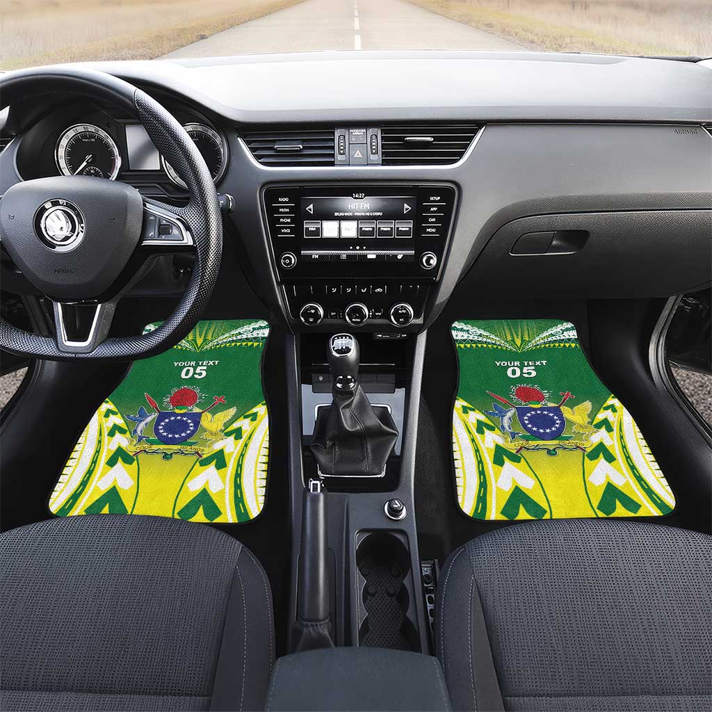 Cook Islands Rugby Car Mats The Kukis Go Champions LT05 Set 2pcs - Front Green - Polynesian Pride