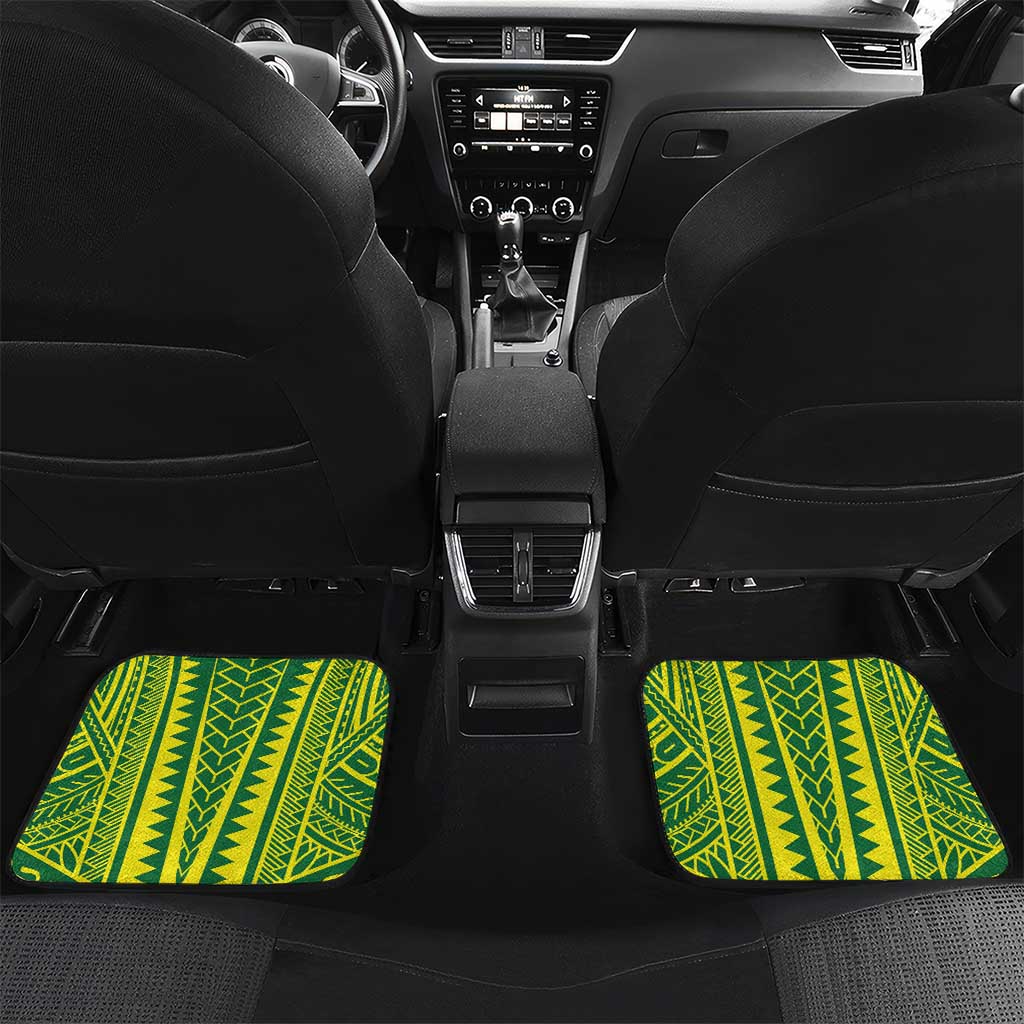Cook Islands Rugby Car Mats The Kukis Go Champions LT05 Set 2pcs - Back Green - Polynesian Pride
