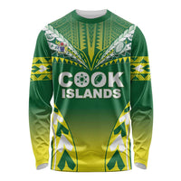 Cook Islands Rugby Custom Long Sleeve Shirt The Kukis Go Champions LT05 Unisex Green - Polynesian Pride