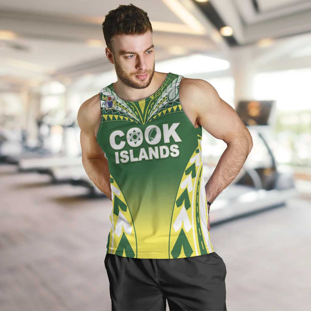 Cook Islands Rugby Custom Men Tank Top The Kukis Go Champions LT05 Green - Polynesian Pride