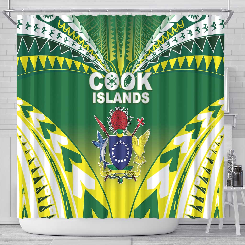 Cook Islands Rugby Shower Curtain The Kukis Go Champions LT05 - Polynesian Pride