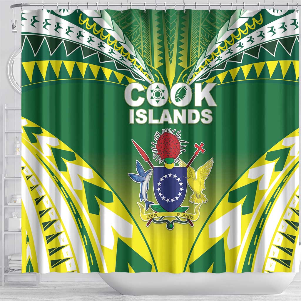 Cook Islands Rugby Shower Curtain The Kukis Go Champions LT05 - Polynesian Pride