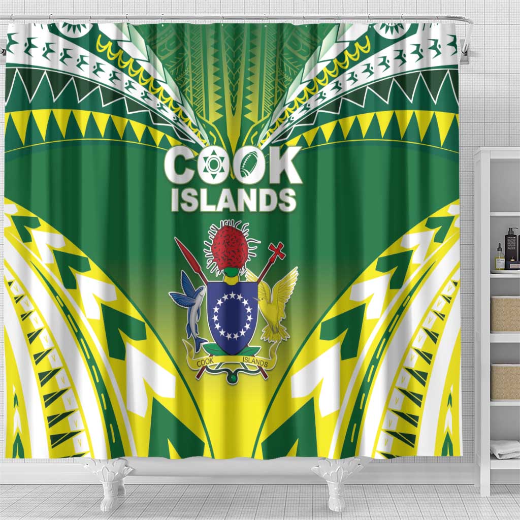 Cook Islands Rugby Shower Curtain The Kukis Go Champions LT05 - Polynesian Pride