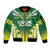 Cook Islands Rugby Custom Sleeve Zip Bomber Jacket The Kukis Go Champions