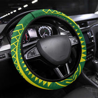 Cook Islands Rugby Steering Wheel Cover The Kukis Go Champions LT05 Universal Fit Green - Polynesian Pride