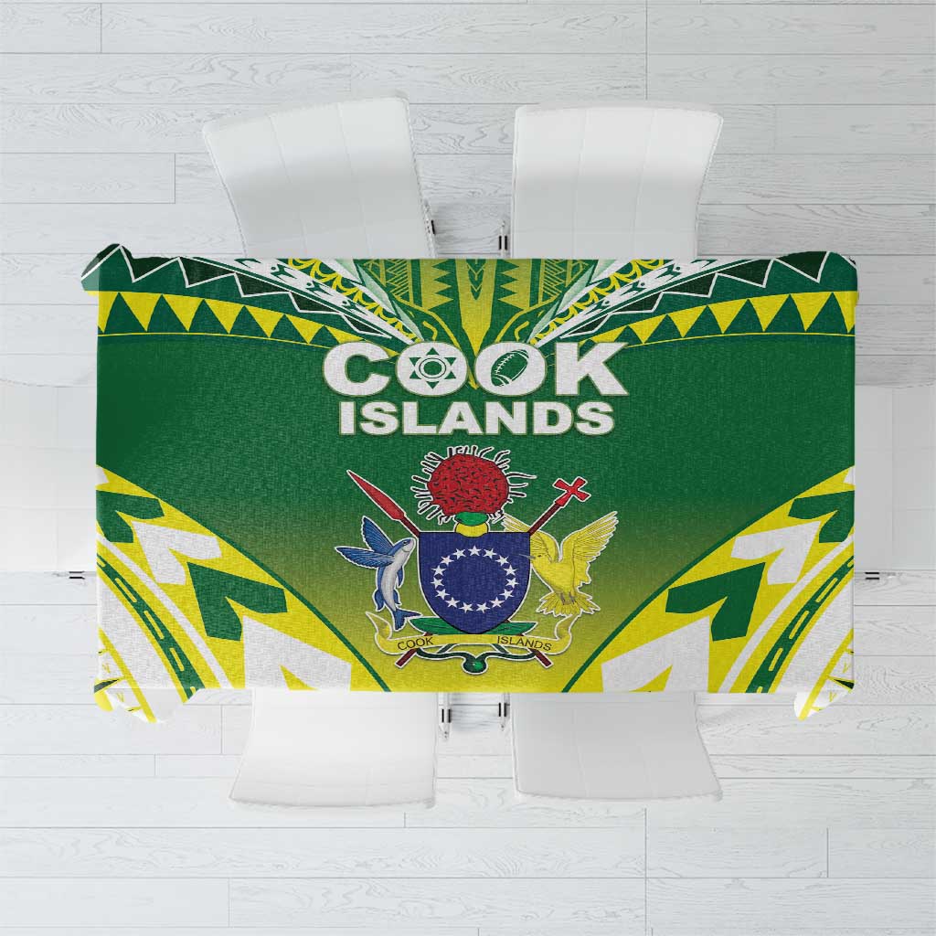Cook Islands Rugby Tablecloth The Kukis Go Champions LT05 Green - Polynesian Pride