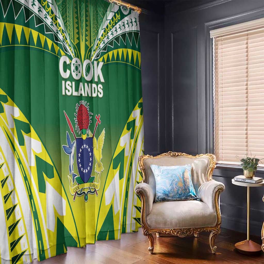 Cook Islands Rugby Window Curtain The Kukis Go Champions LT05 - Polynesian Pride