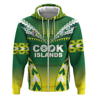 Cook Islands Rugby Custom Zip Hoodie The Kukis Go Champions LT05 Zip Hoodie Green - Polynesian Pride