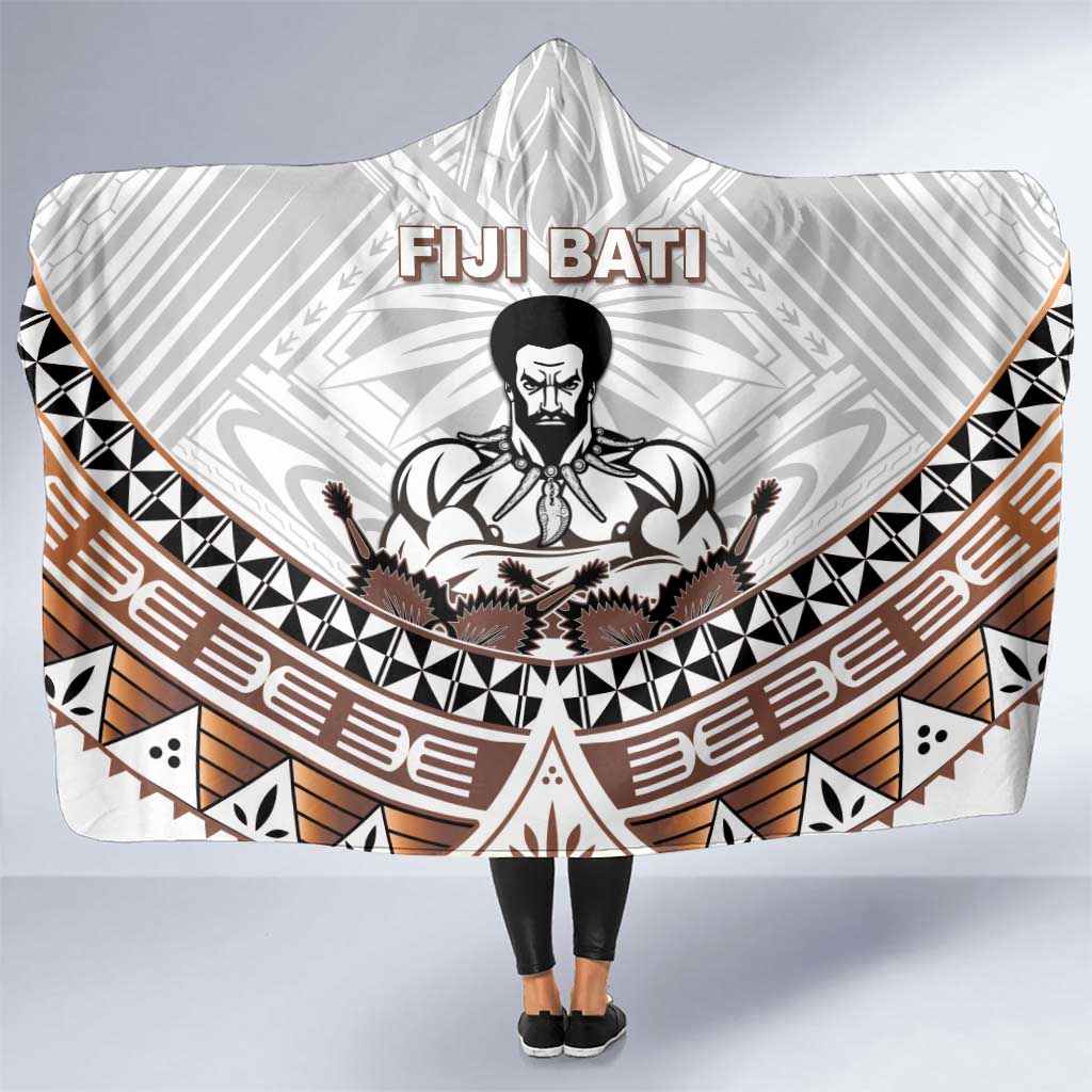 Fiji Rugby Hooded Blanket Fijian Bati Go Champions LT05 One Size White - Polynesian Pride