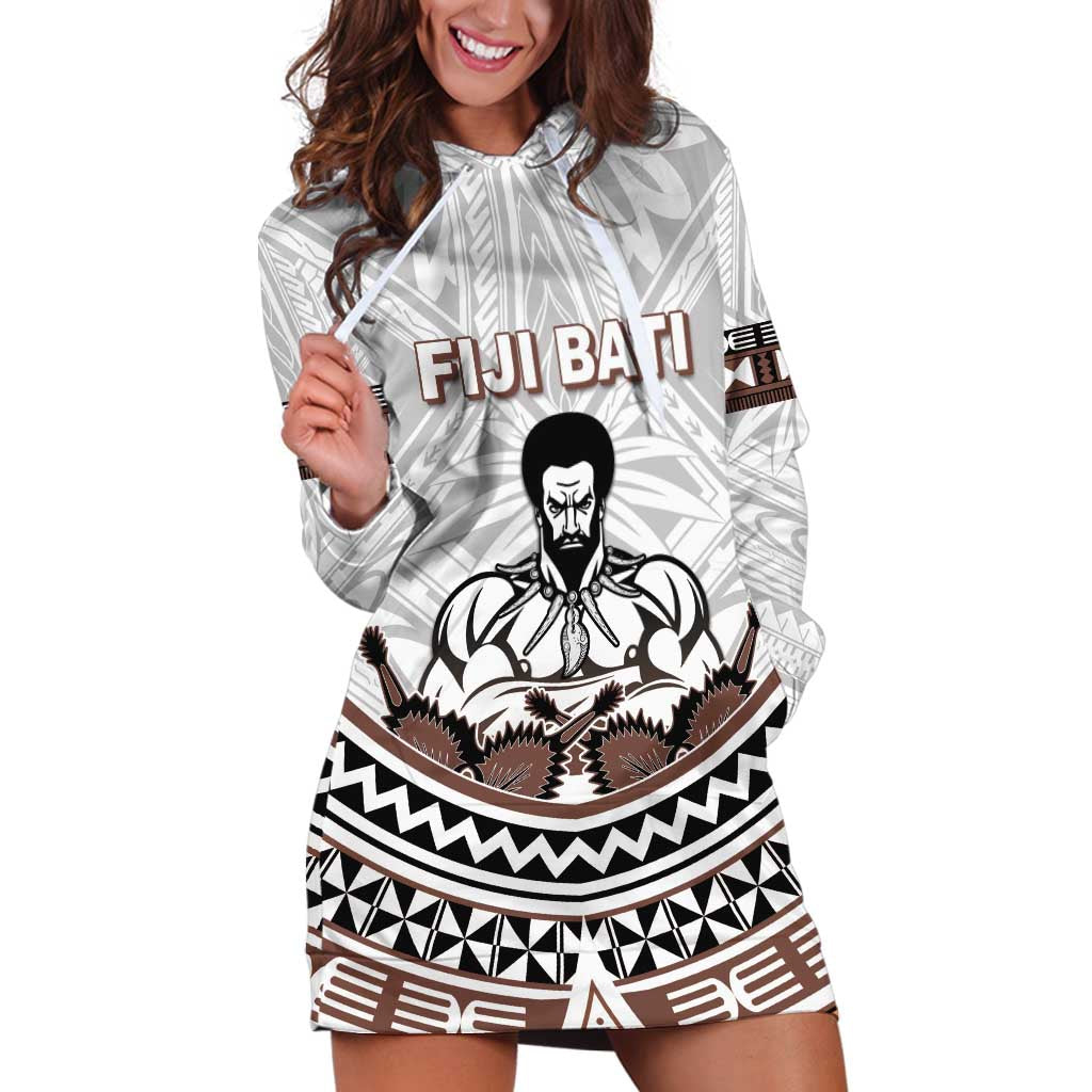 Fiji Rugby Custom Hoodie Dress Fijian Bati Go Champions LT05 White - Polynesian Pride
