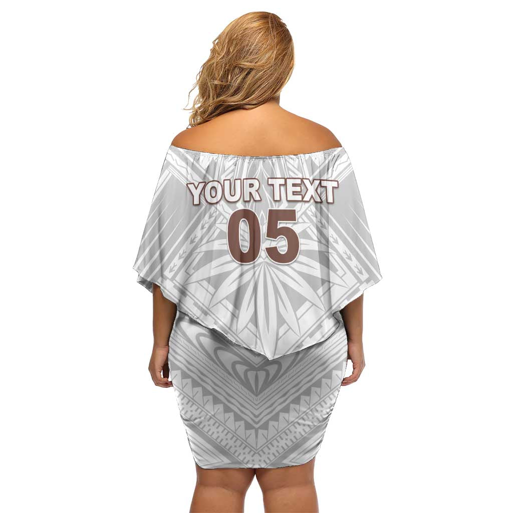 Fiji Rugby Custom Off Shoulder Short Dress Fijian Bati Go Champions LT05 - Polynesian Pride