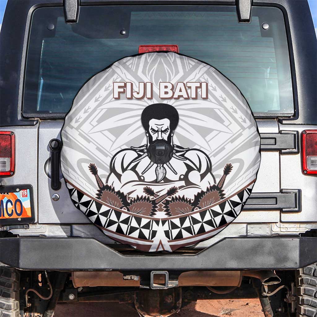 Fiji Rugby Spare Tire Cover Fijian Bati Go Champions LT05 White - Polynesian Pride