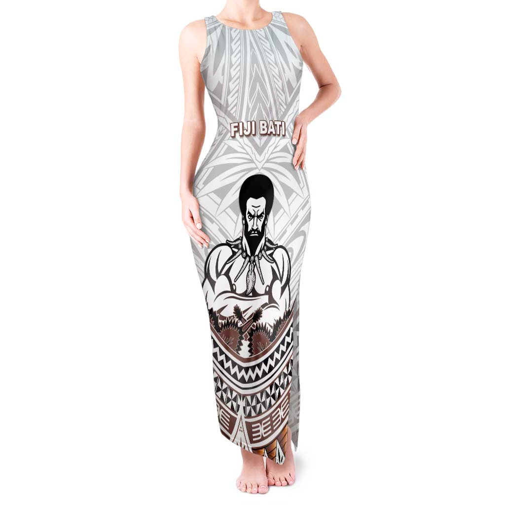 Fiji Rugby Custom Tank Maxi Dress Fijian Bati Go Champions LT05 Women White - Polynesian Pride