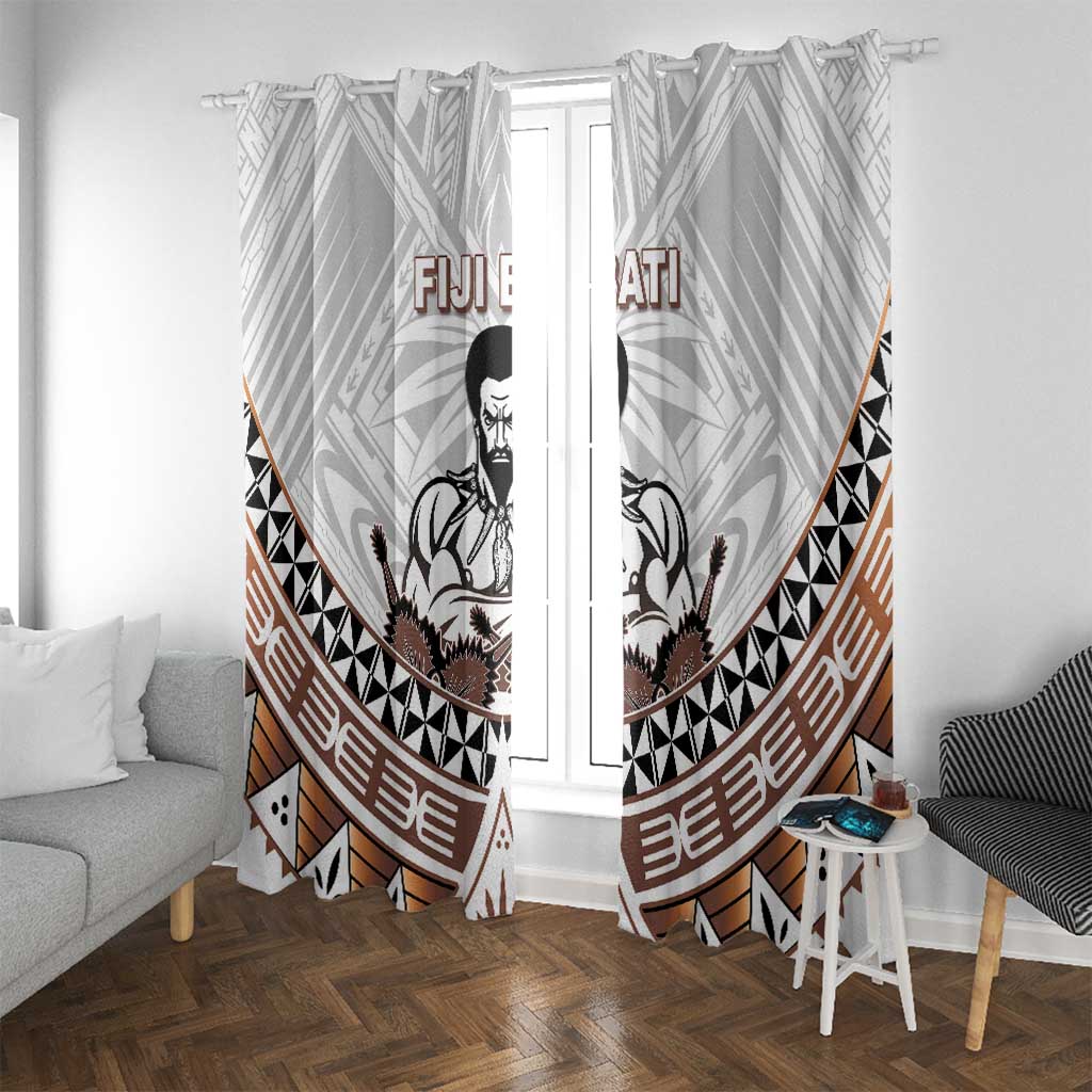 Fiji Rugby Window Curtain Fijian Bati Go Champions LT05 With Grommets White - Polynesian Pride