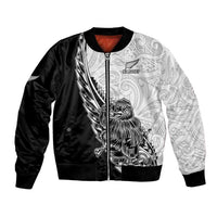 New Zealand Kiwi Rugby Custom Bomber Jacket Go Champions Maori Pattern LT05 Unisex White - Polynesian Pride