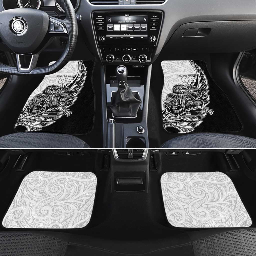 New Zealand Kiwi Rugby Custom Car Mats Go Champions Maori Pattern LT05 Set 4pcs White - Polynesian Pride