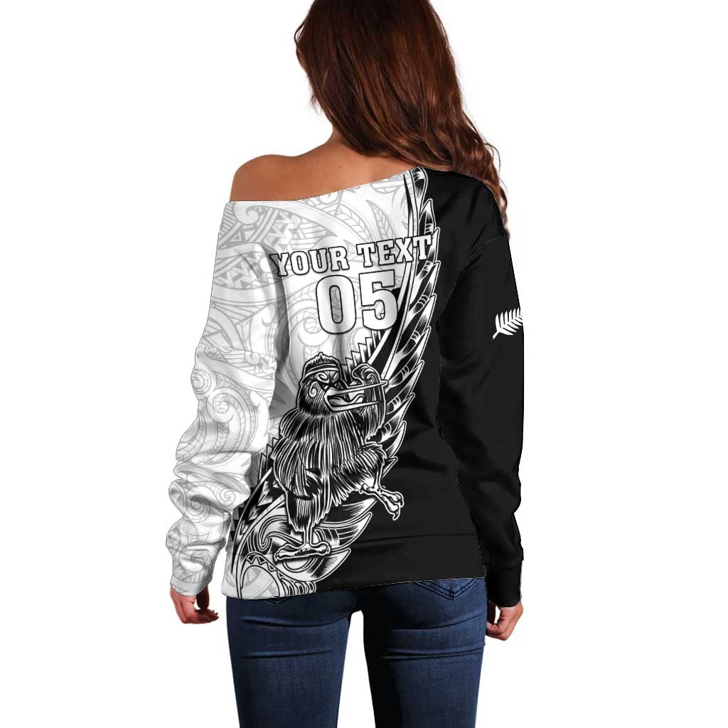 New Zealand Kiwi Rugby Custom Off Shoulder Sweater Go Champions Maori Pattern LT05 - Polynesian Pride