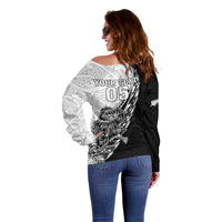 New Zealand Kiwi Rugby Custom Off Shoulder Sweater Go Champions Maori Pattern LT05 - Polynesian Pride
